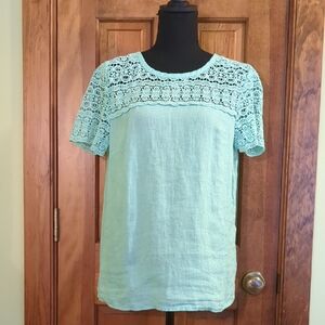 J. Crew Mint Lace Women's Top